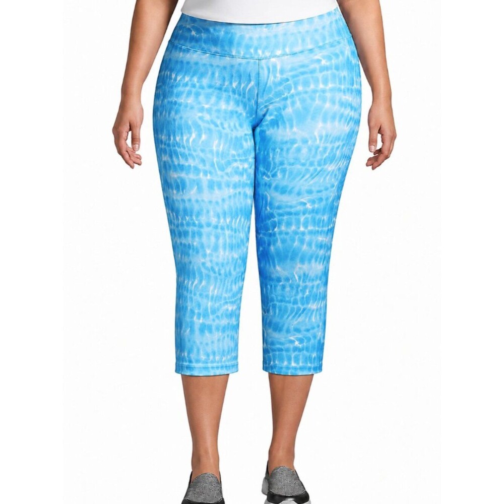 Lands' End Blue Active Crop Yoga Pants Size 3X 24W 26W NWOT